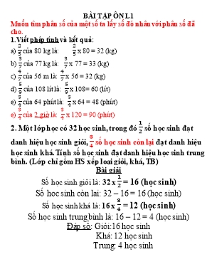 Đề ôn tập kiểm tra 1 tiết môn Toán Lớp 4